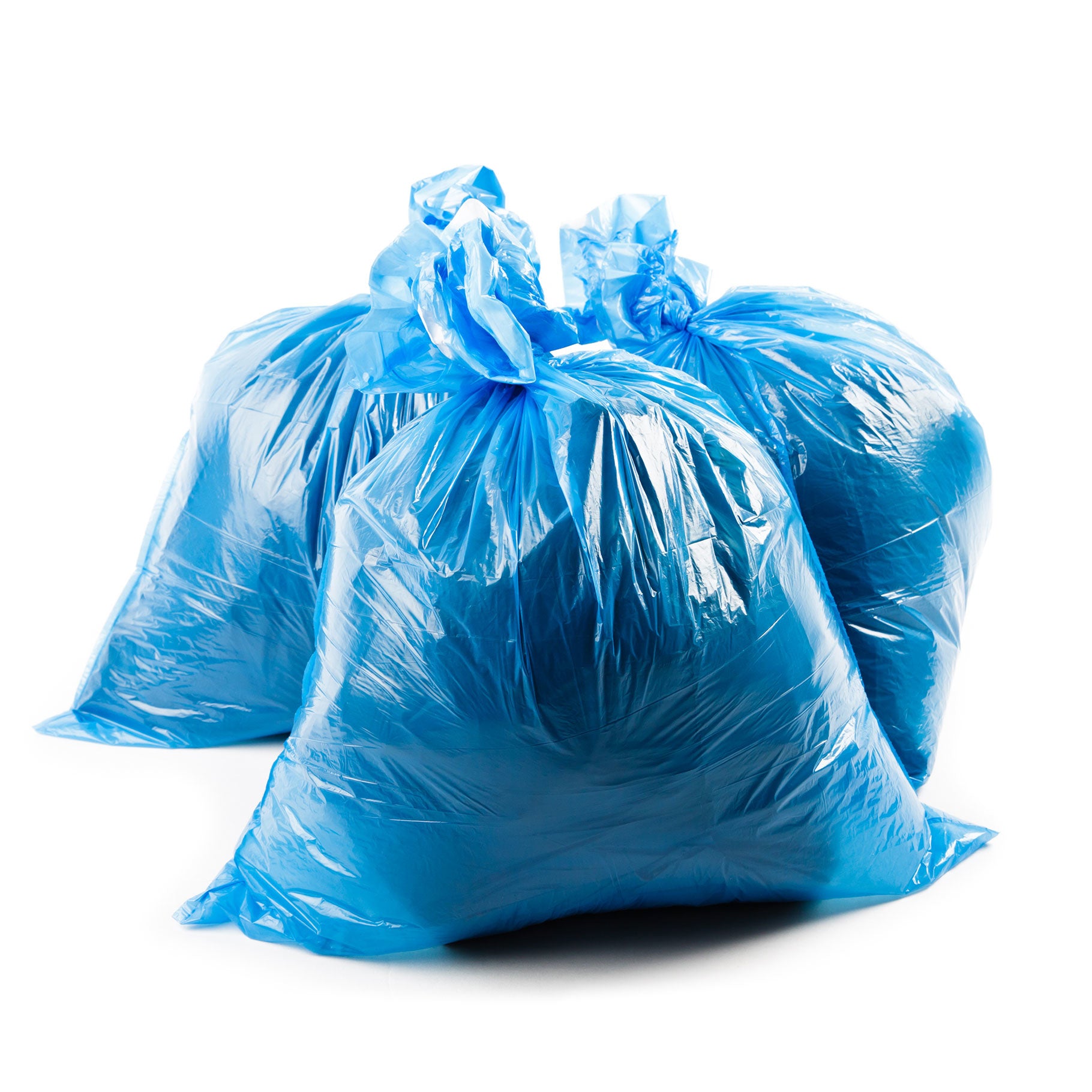 Poly Bags HDPE Blue Tint 760mmW x 2300mmL x 15um 400 Bags/Roll - Omni Packaging 