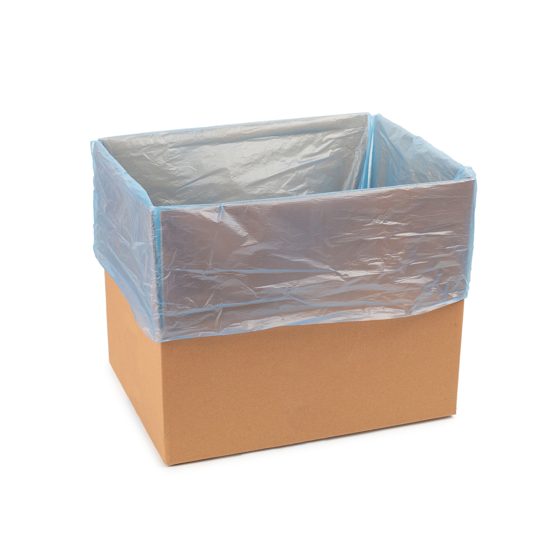 Carton Liner Bags HDPE 640mm + 380mm x 635mm x 15um Blue 500/ctn - Omni Packaging 