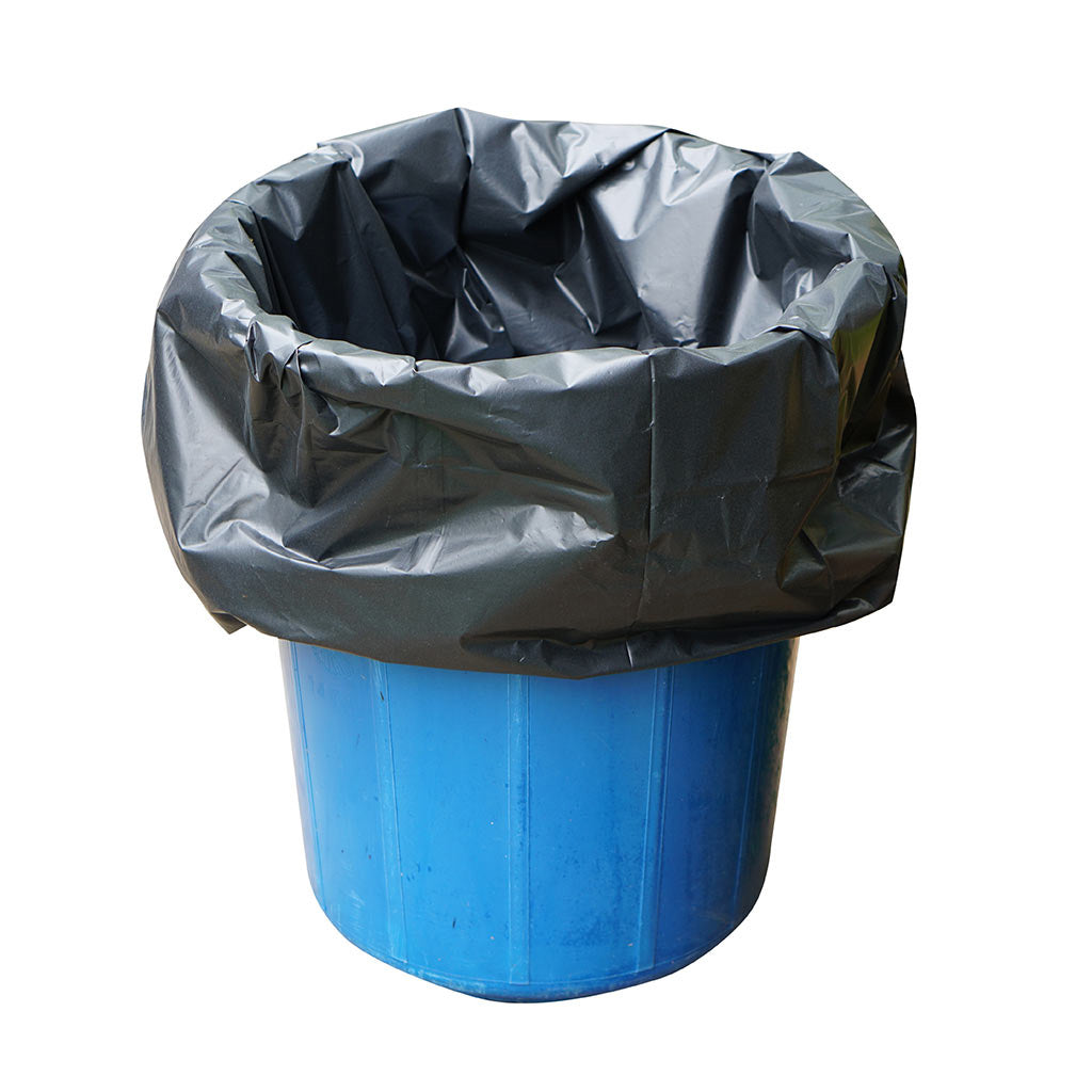 Bin Liners Garage Bags 72 Litre 900mm x 760mm Black 18um 500/roll - Omni Packaging 