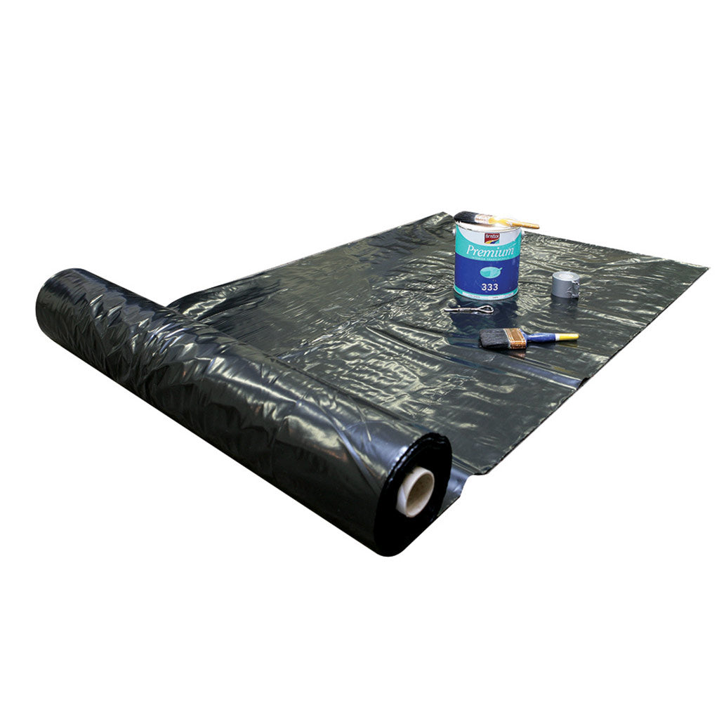 Poly Sheeting Plastic Builders Film Black C/F 4m x 100m x 100um - Omni Packaging 