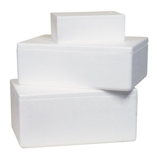 Polystyrene Boxes with Lids No. 03 530mm x 340mm x 220mm - Omni Packaging 