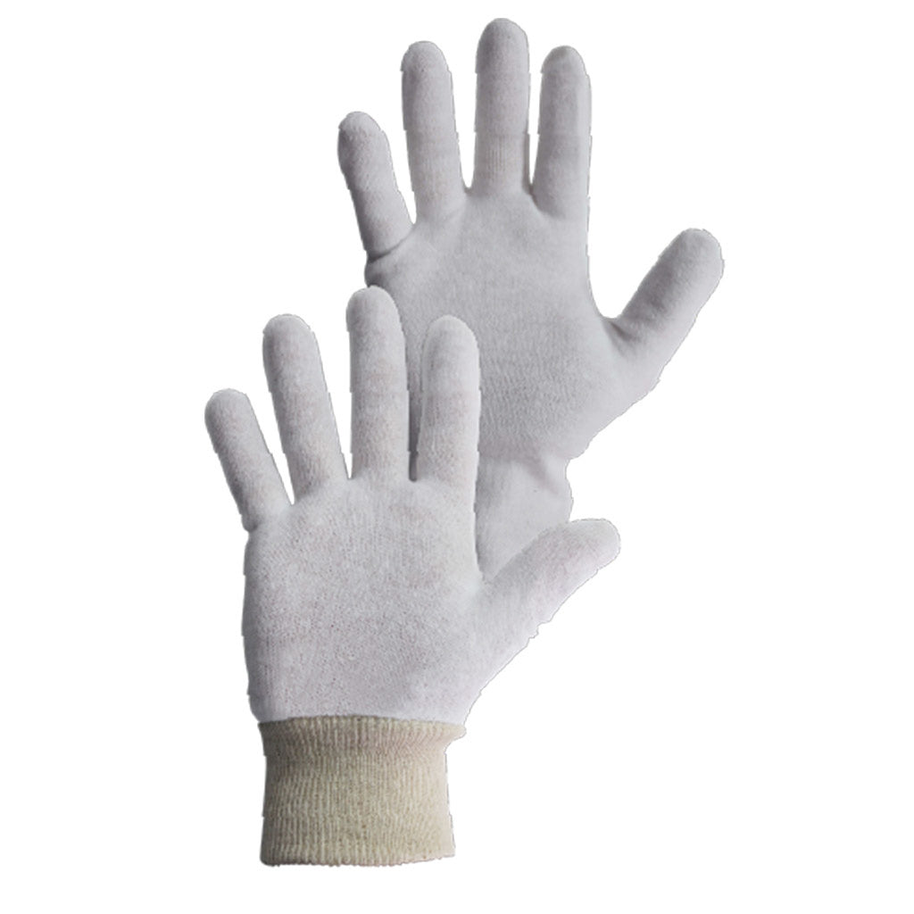 Cotton Interlock Gloves, Knitted Cuff, X Large - Omni Packaging 