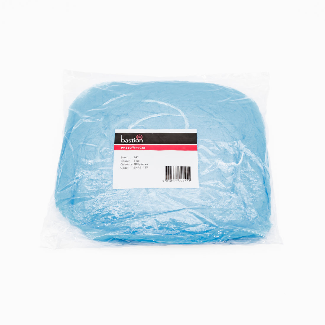 Hair Net Caps Blue Crimped Beret Large 24” 1000/ctn - Omni Packaging 
