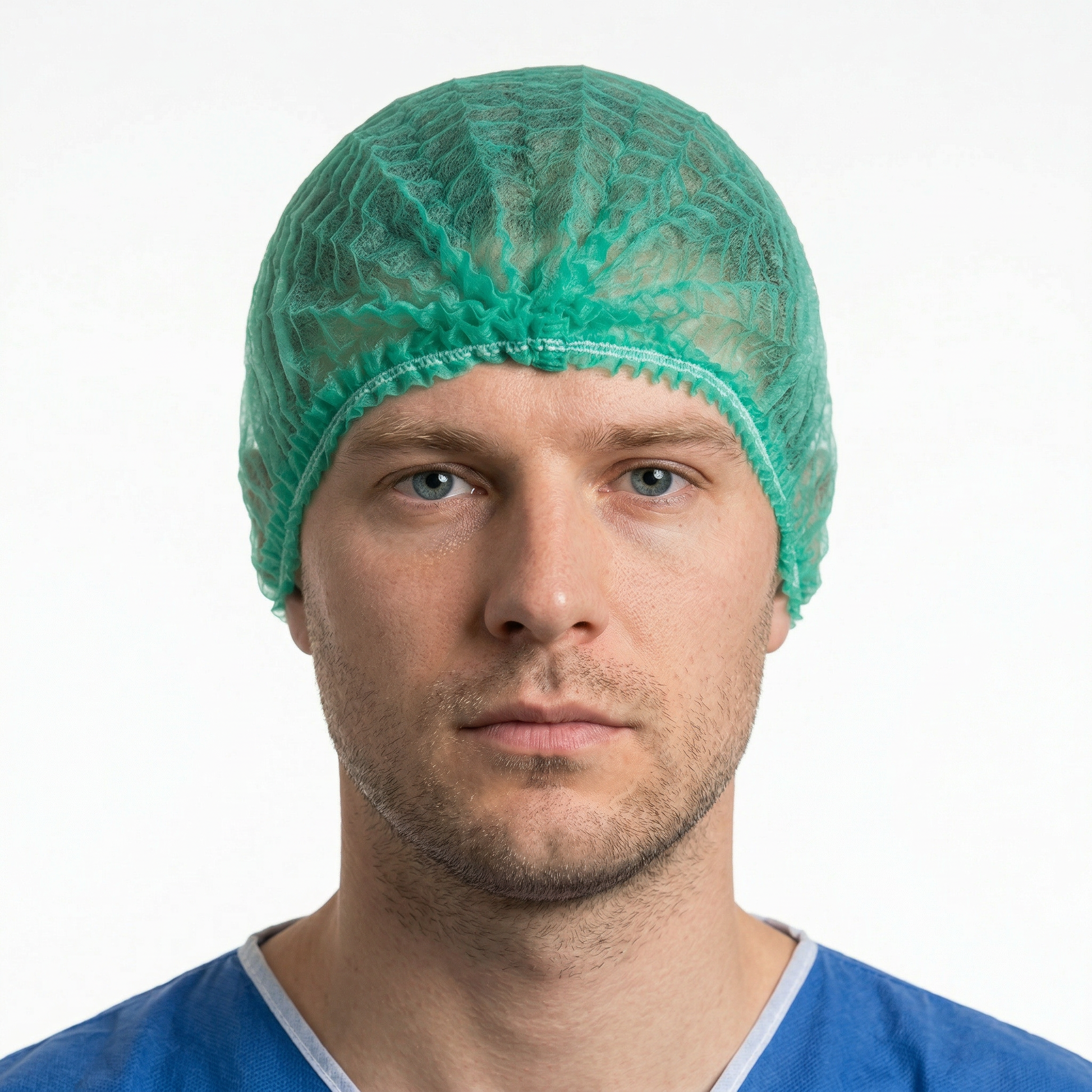 Green Crimped Beret Hair Net Caps 1000 Carton