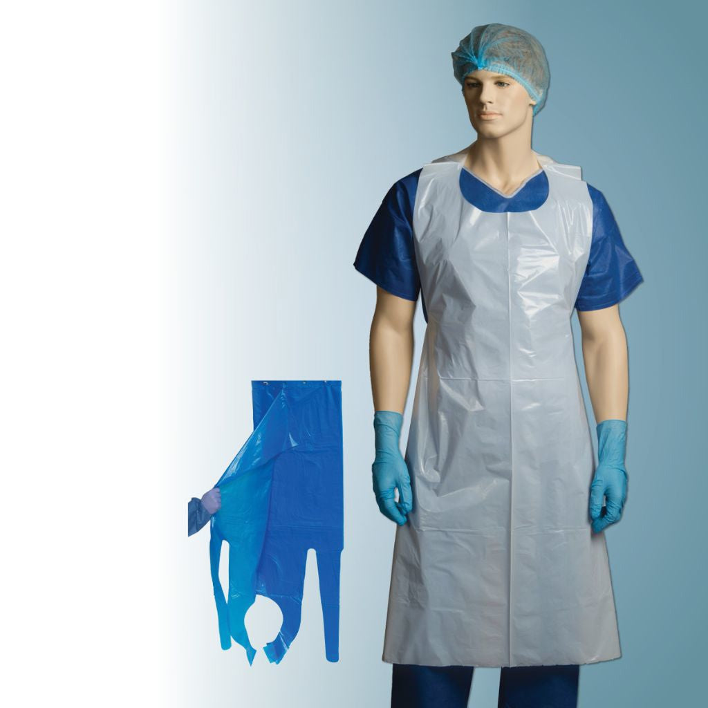 PPE Blue Apron in Dispenser Box 1450mm 500/carton - Omni Packaging 