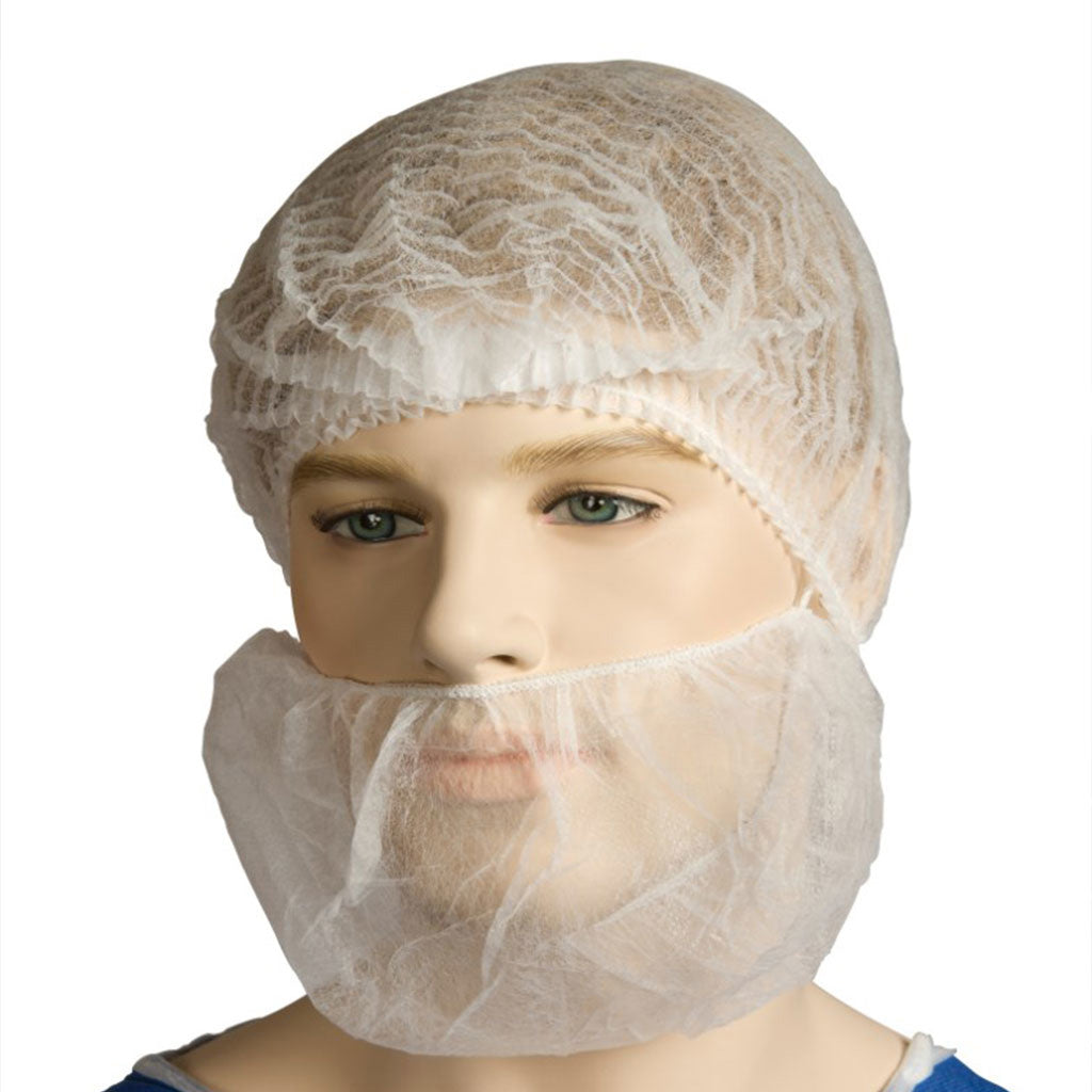 Beard Hair Nets 1000/ctn White - Omni Packaging 