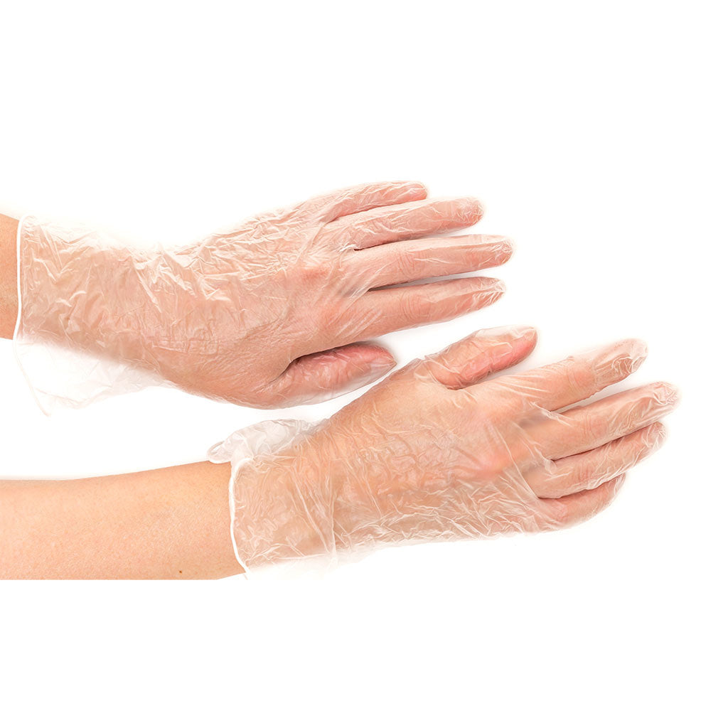 Disposable Gloves Vinyl Powdered Clear Medium 100/ctn - Omni Packaging 