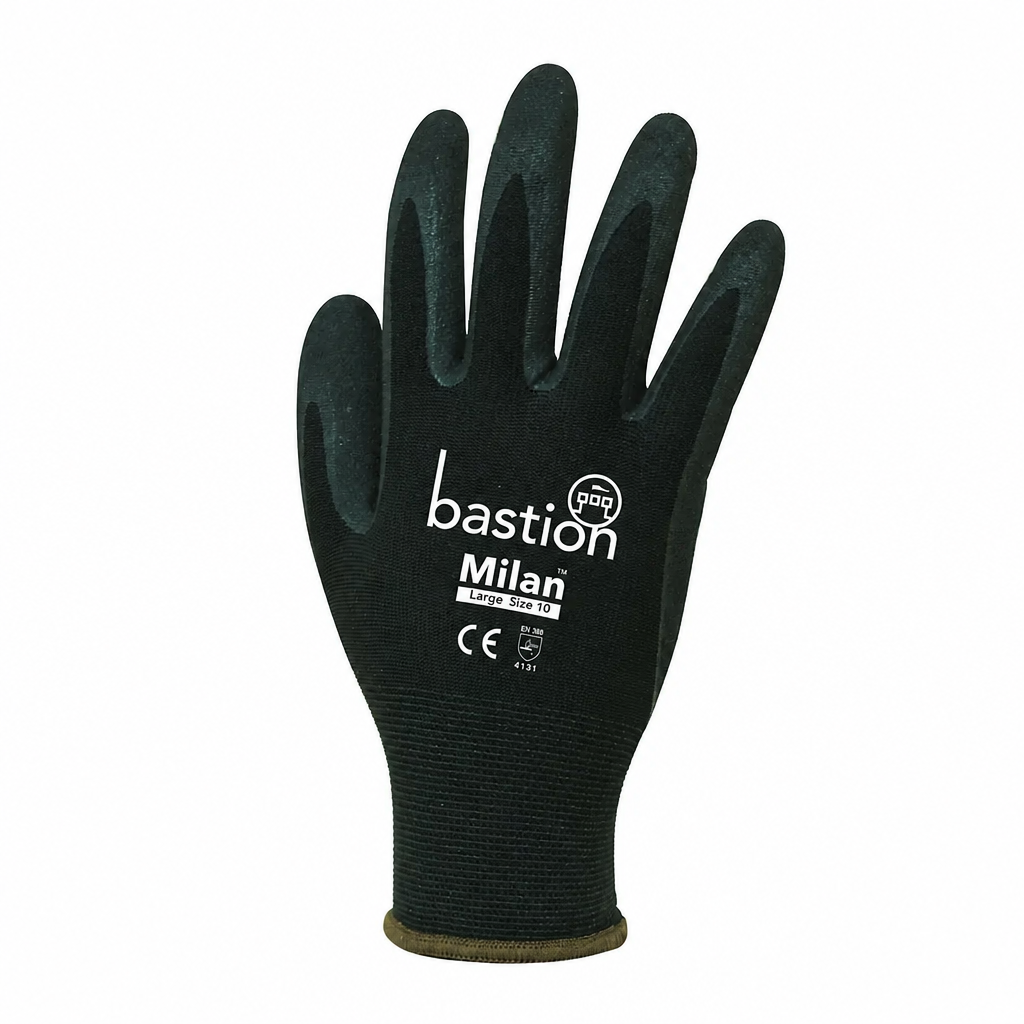 Safety Gloves Black Grip Nitrile Coated - Extra Large