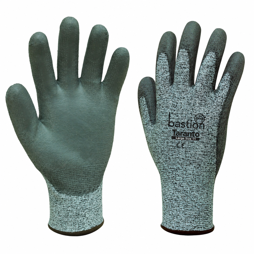 Safety Gloves Taranto Grey - Cut 5 HPPE 13G Polyurethane Coating XX Large Size 11