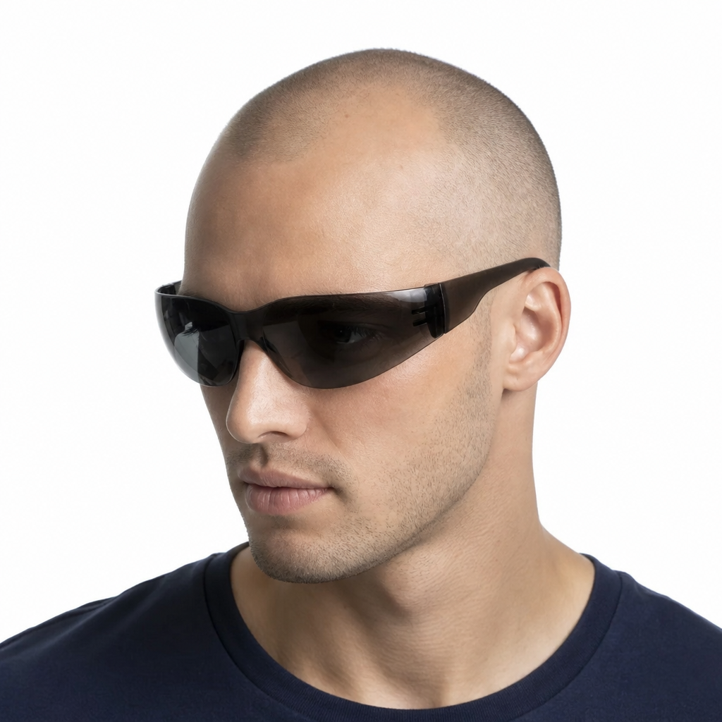 Safety Glasses UV400 Rated Smoke Lens Scratch Resistant - Omni Packaging 