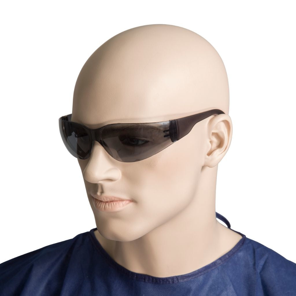 Safety Glasses UV400 Rated Smoke Lens Scratch Resistant - Omni Packaging 