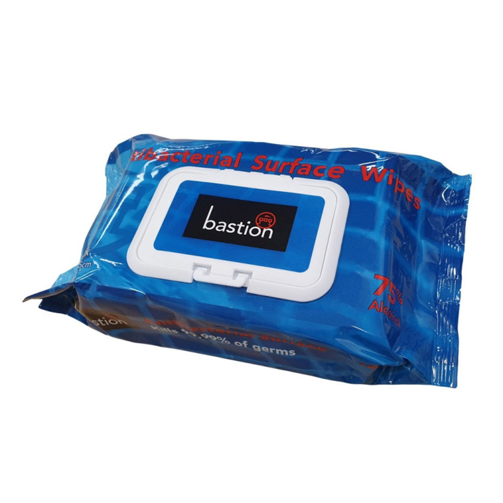 Antibacterial Surface Wipes, 80 Sheets, 20 x 15cm - Carton/24 Packs - Omni Packaging 