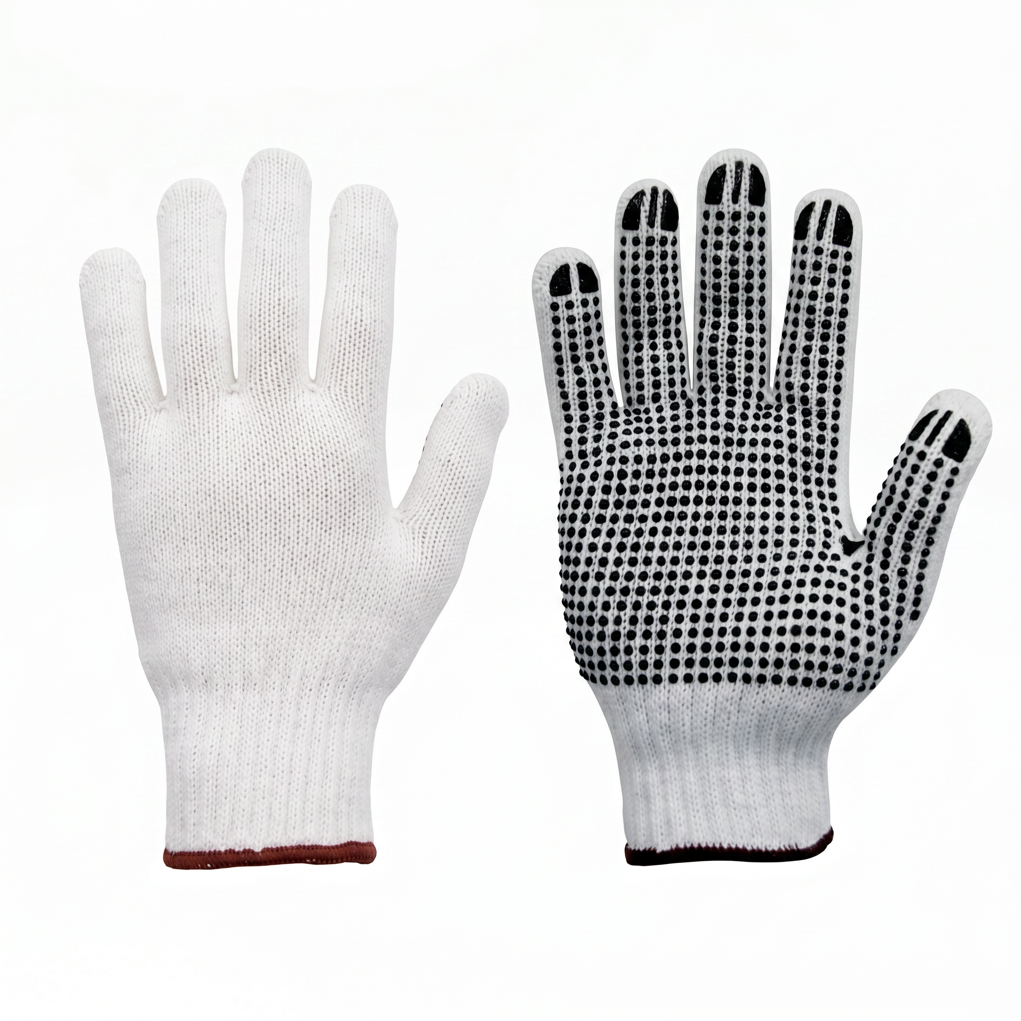 Polycotton Gloves, Bleached, 7 Gauge, Ambidextrous, Large - Omni Packaging 