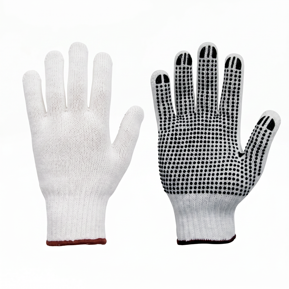 Polycotton Gloves, Bleached, 7 Gauge, Ambidextrous, Large - Omni Packaging 