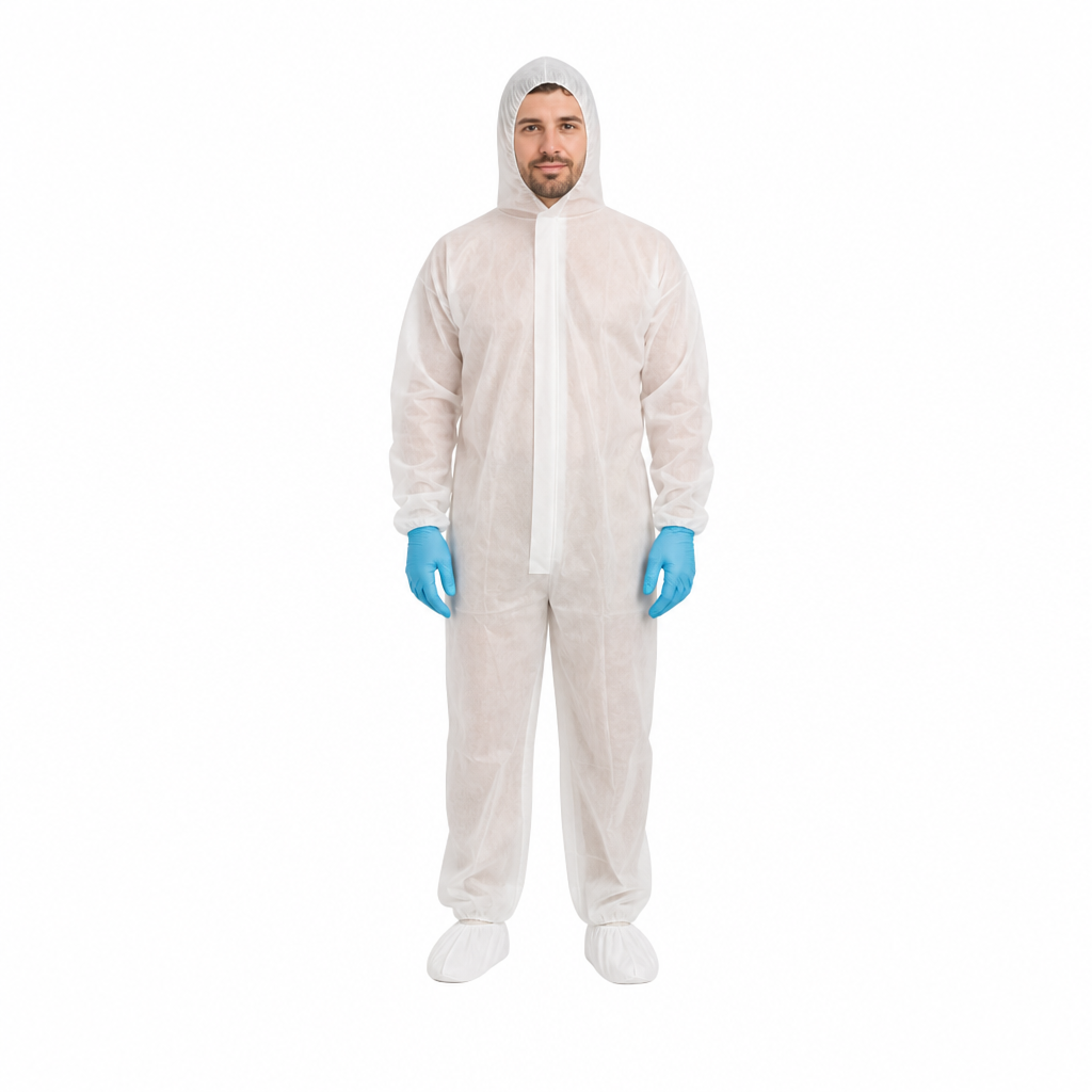 White Polypropylene Disposable Coveralls Small 50 Per Carton