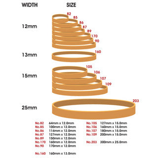 Rubber Bands No 109 15mm x 228mm 500g - Omni Packaging 