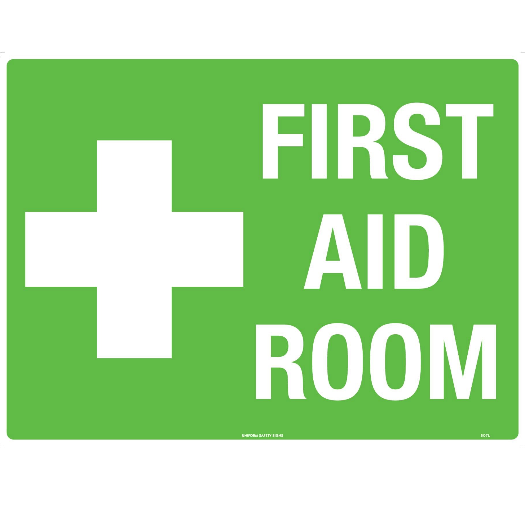 Emergency Sign - First Aid 300x450mm Metal - Omni Packaging 