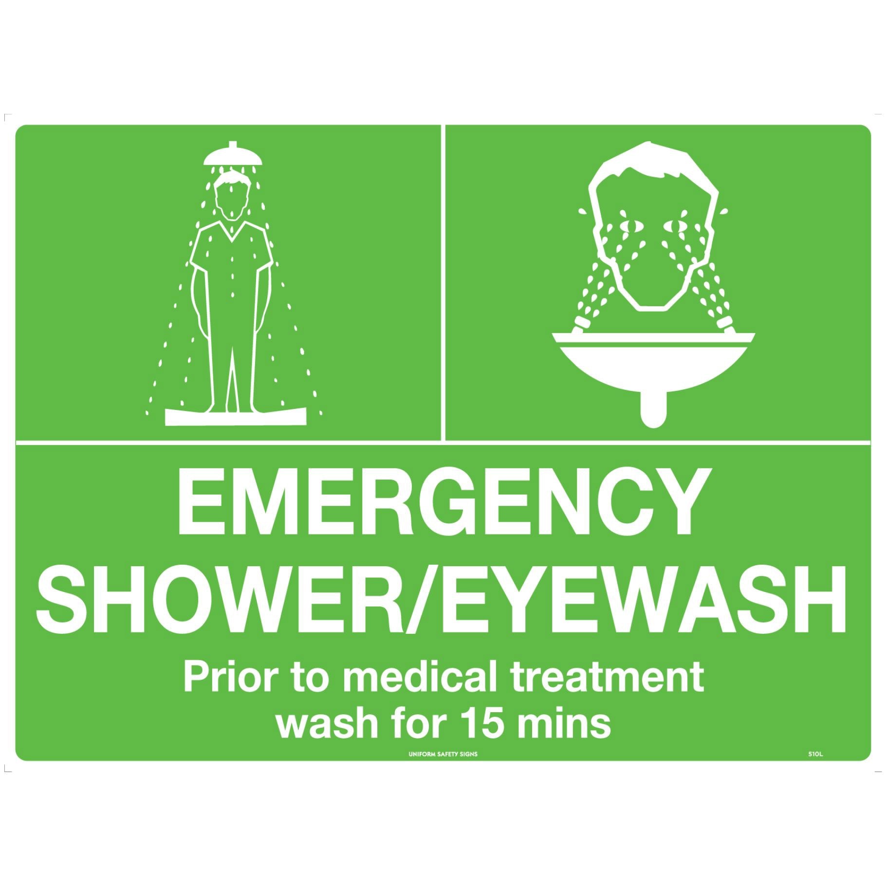 Emergency Sign - Eyewash 300x450mm Metal - Omni Packaging 