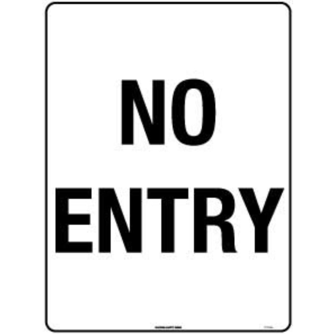 Notice & Info Sign - No Entry 600x450mm Metal - Omni Packaging 