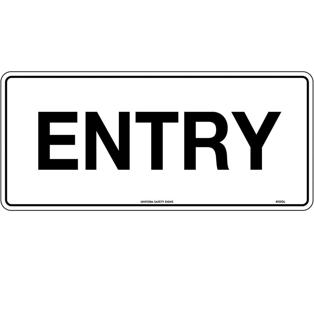 Notice & Info Sign - Entry 600 x 450mm Metal - Omni Packaging 