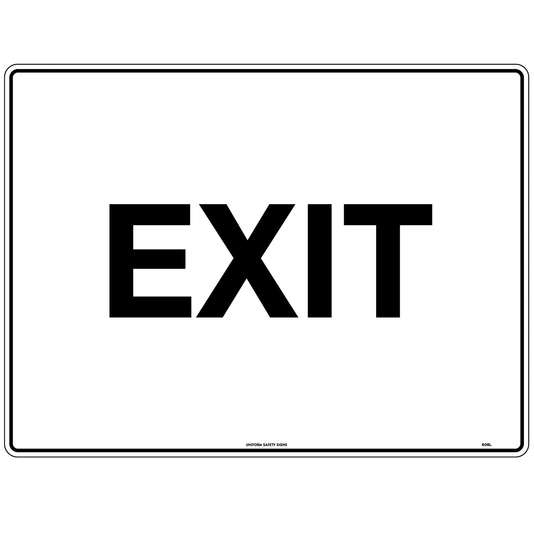 Notice & Info Sign - Exit 600 x 450mm Metal - Omni Packaging 