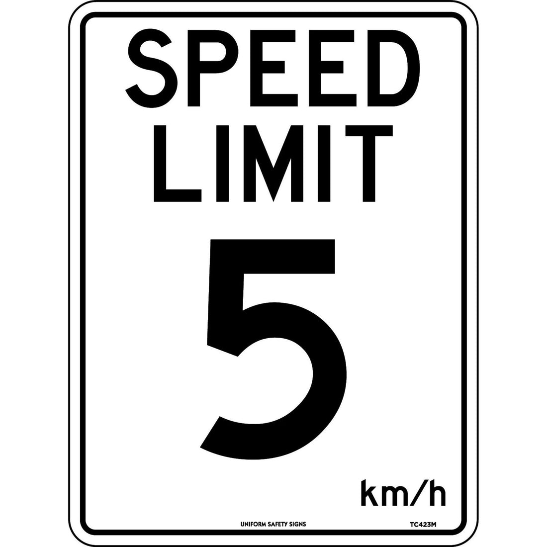 Speed Limit Sign 5 km/h 450x600 Metal - Omni Packaging 