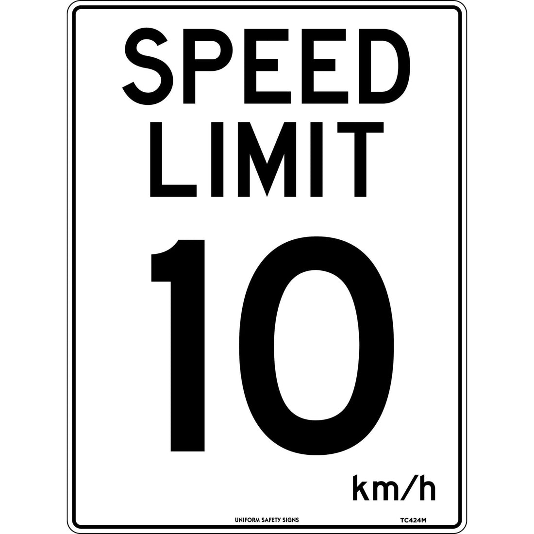 Speed Limit 10km/h 450x600 Metal - Omni Packaging 
