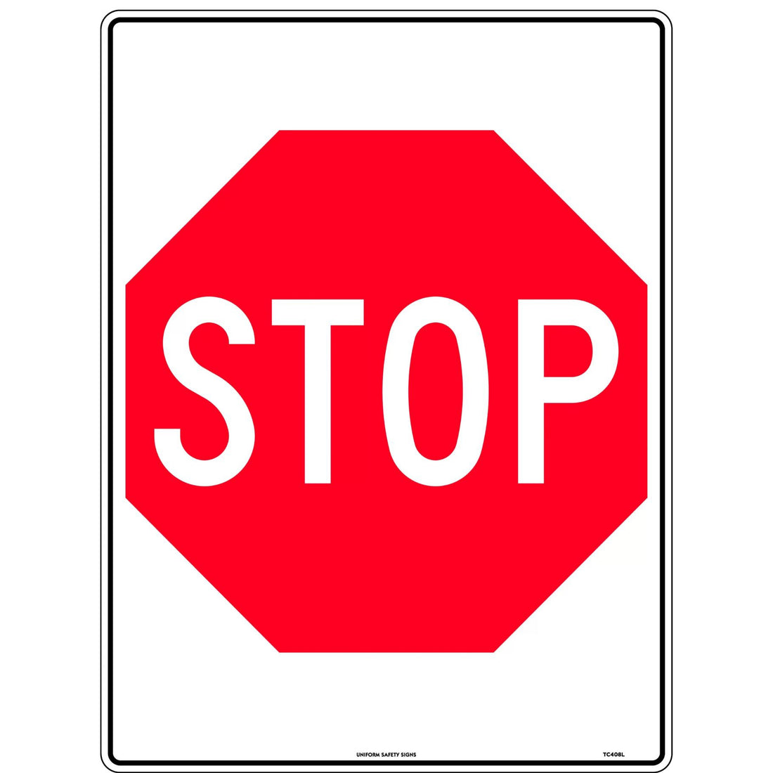 Notice & Info Sign - Stop 600x450mm Metal - Omni Packaging 