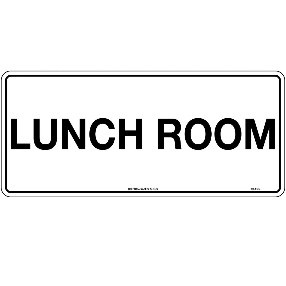 Notice & Info Sign - Lunch Room 600x450mm Metal - Omni Packaging 