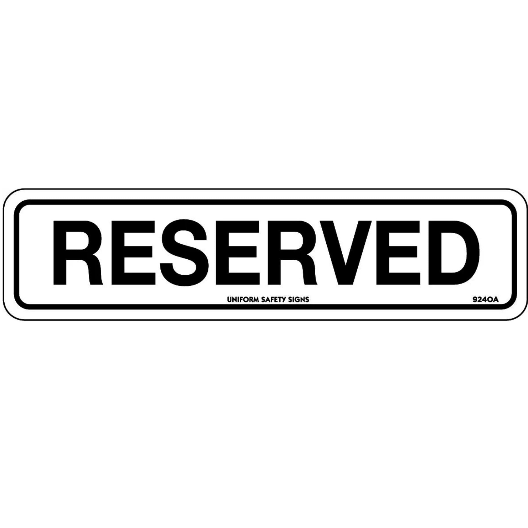 Factory Sign - Reserved 450 x 200mm Metal - Omni Packaging 