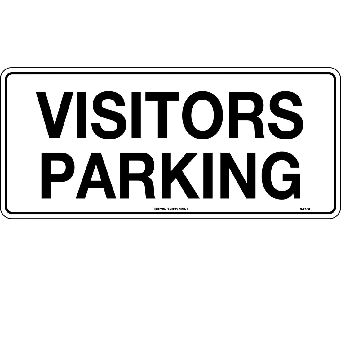 Sign - Visitors Parking 450 x 200mm Metal - Omni Packaging 
