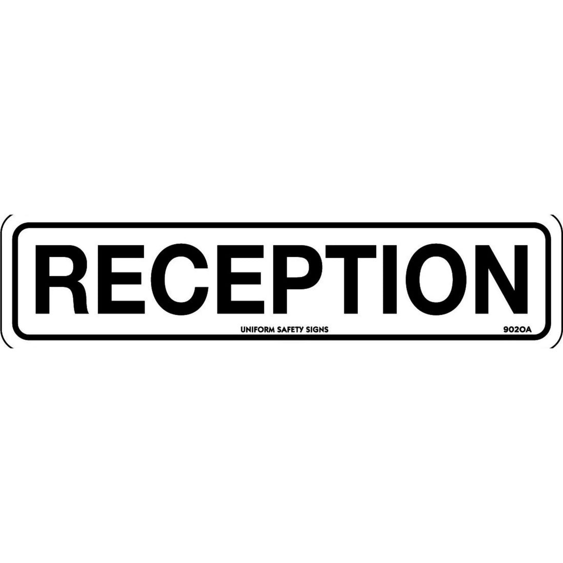 Sign - Reception 450 x 200mm Metal - Omni Packaging 
