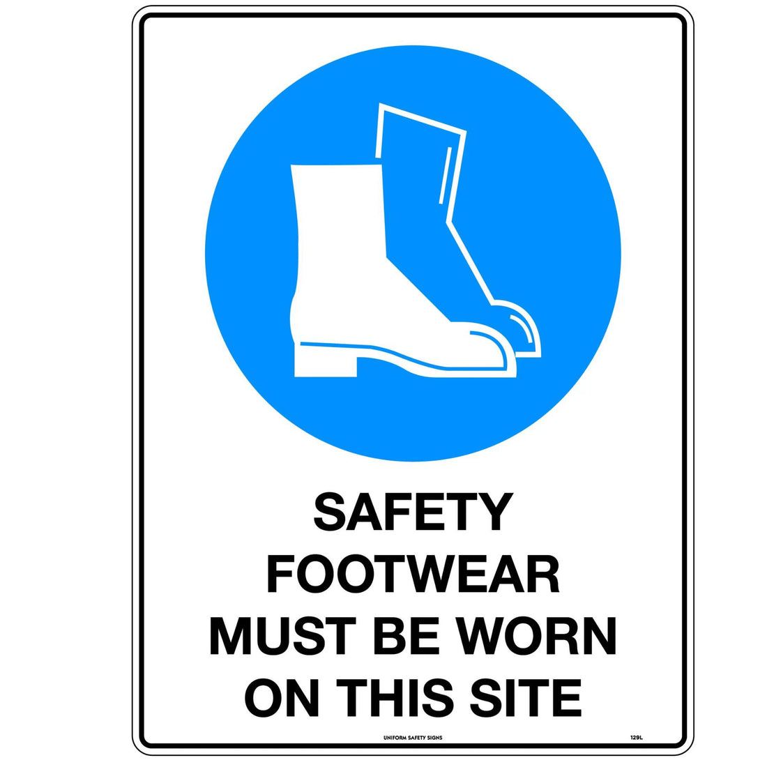 Mandatory Sign - Foot 600 x 450mm Metal - Omni Packaging 