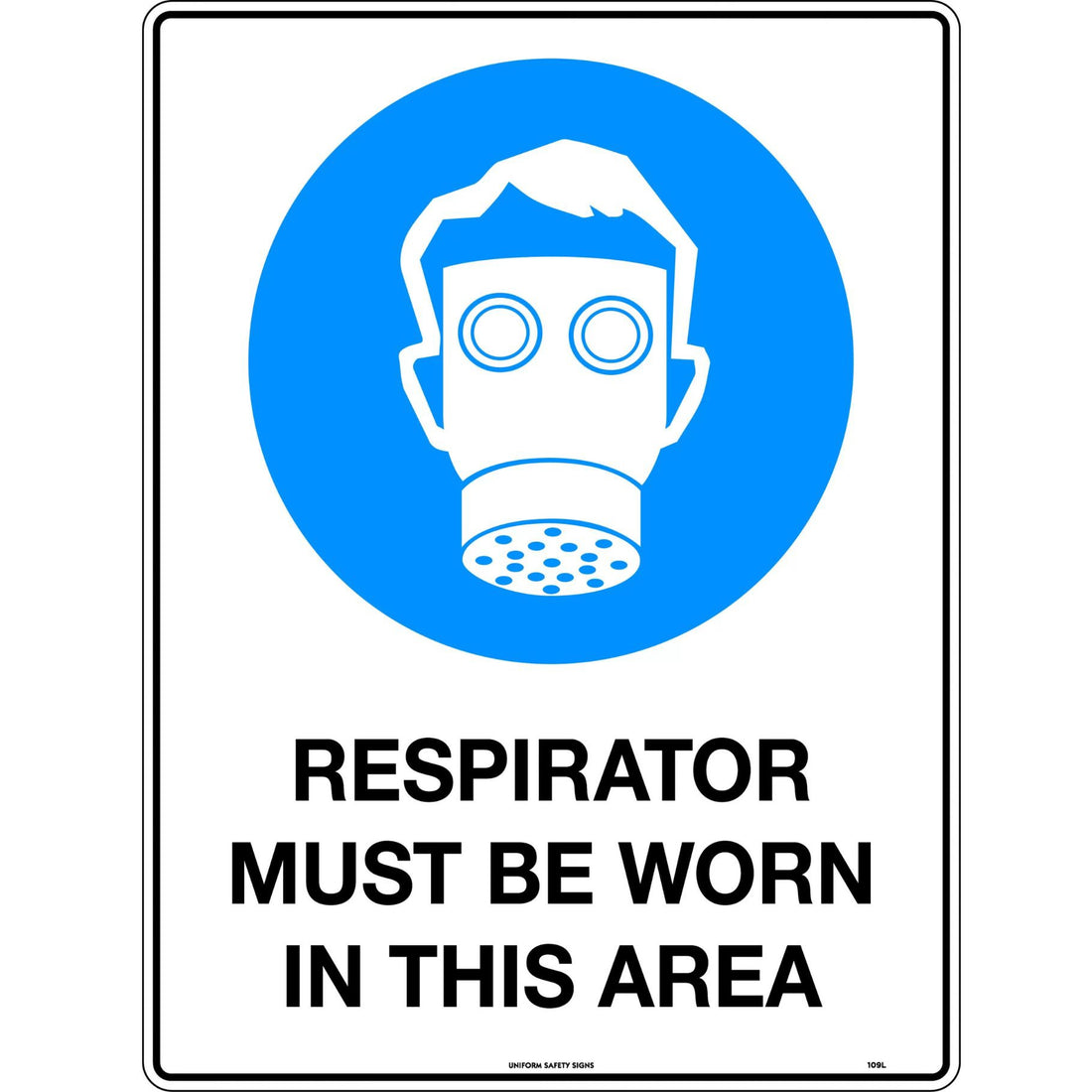 Mandatory Sign - Respirators 600 x 450mm Metal - Omni Packaging 