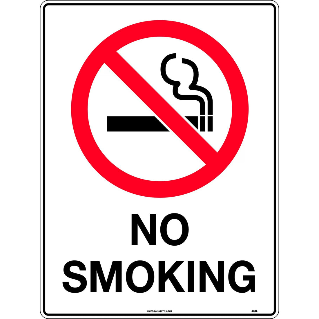 Prohibition Sign - No Smoking 450 x 300mm Metal - Omni Packaging 