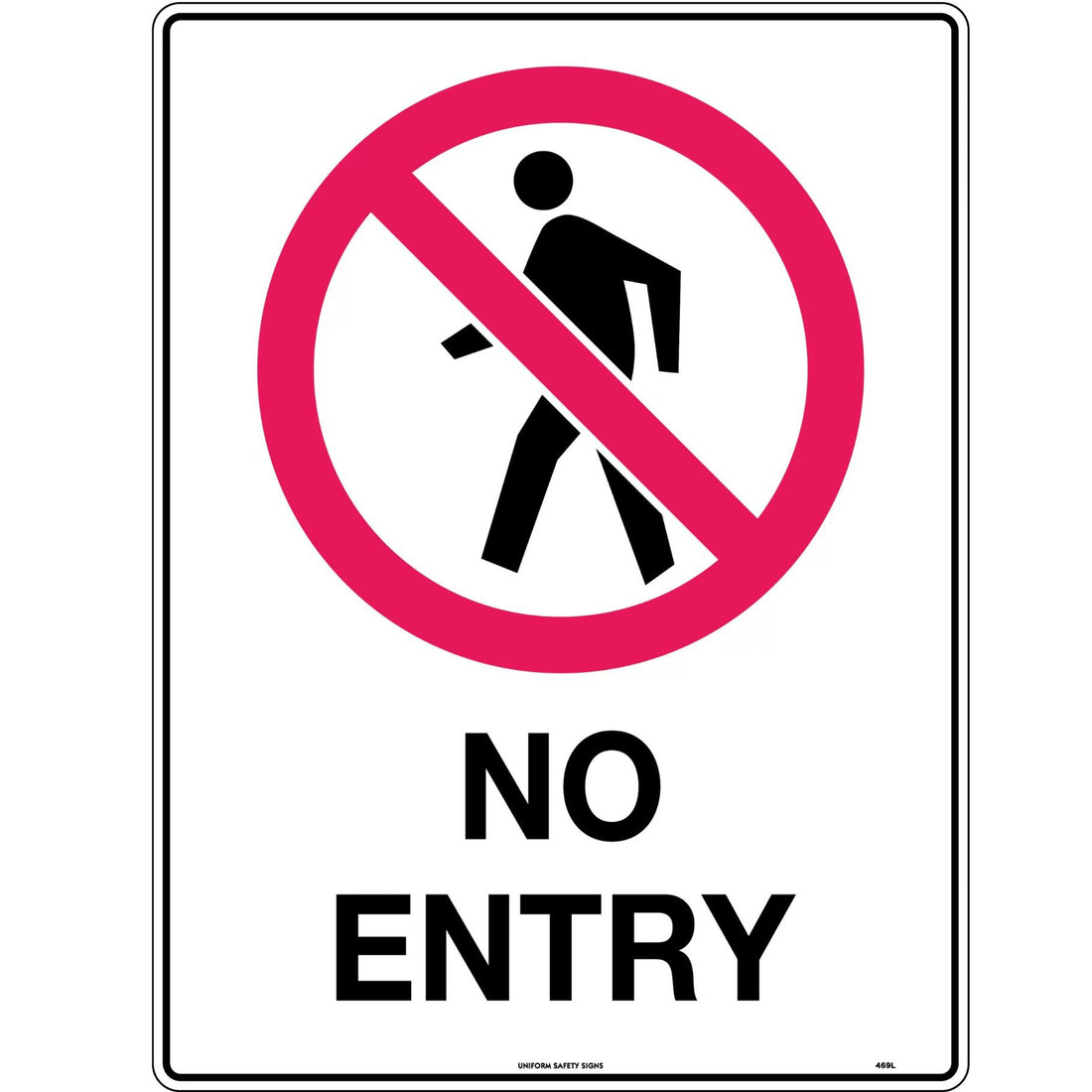 Prohibition Sign - No Entry 450 x 300mm Metal - Omni Packaging 