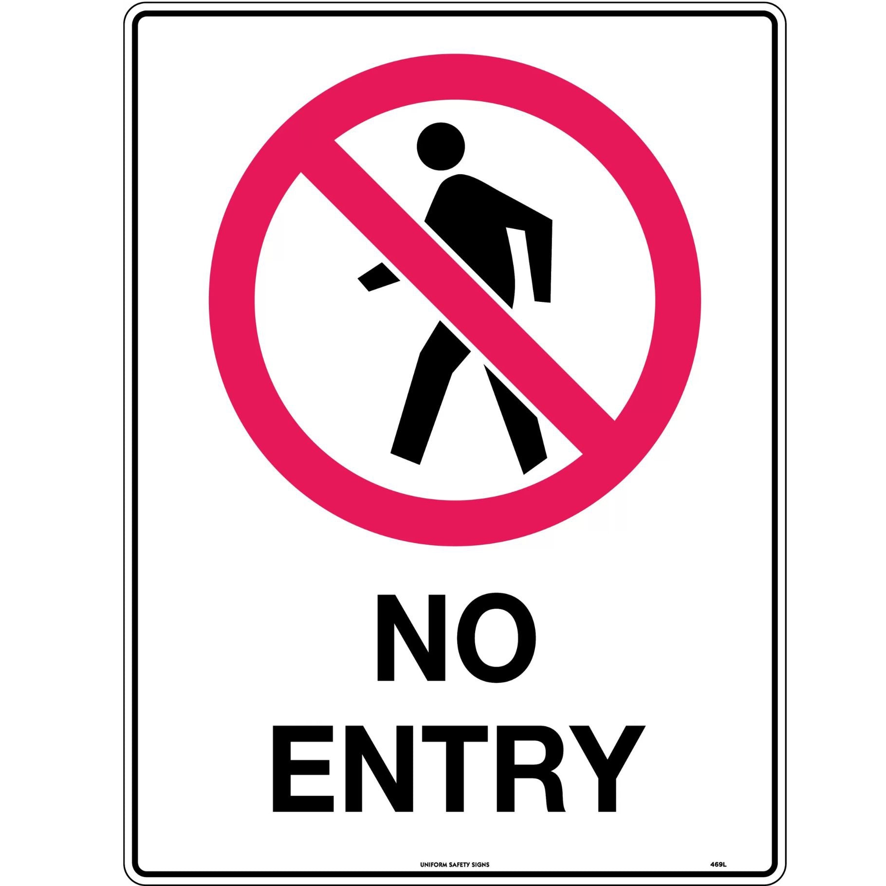 Prohibition Sign - No Entry 450 x 300mm Metal - Omni Packaging 