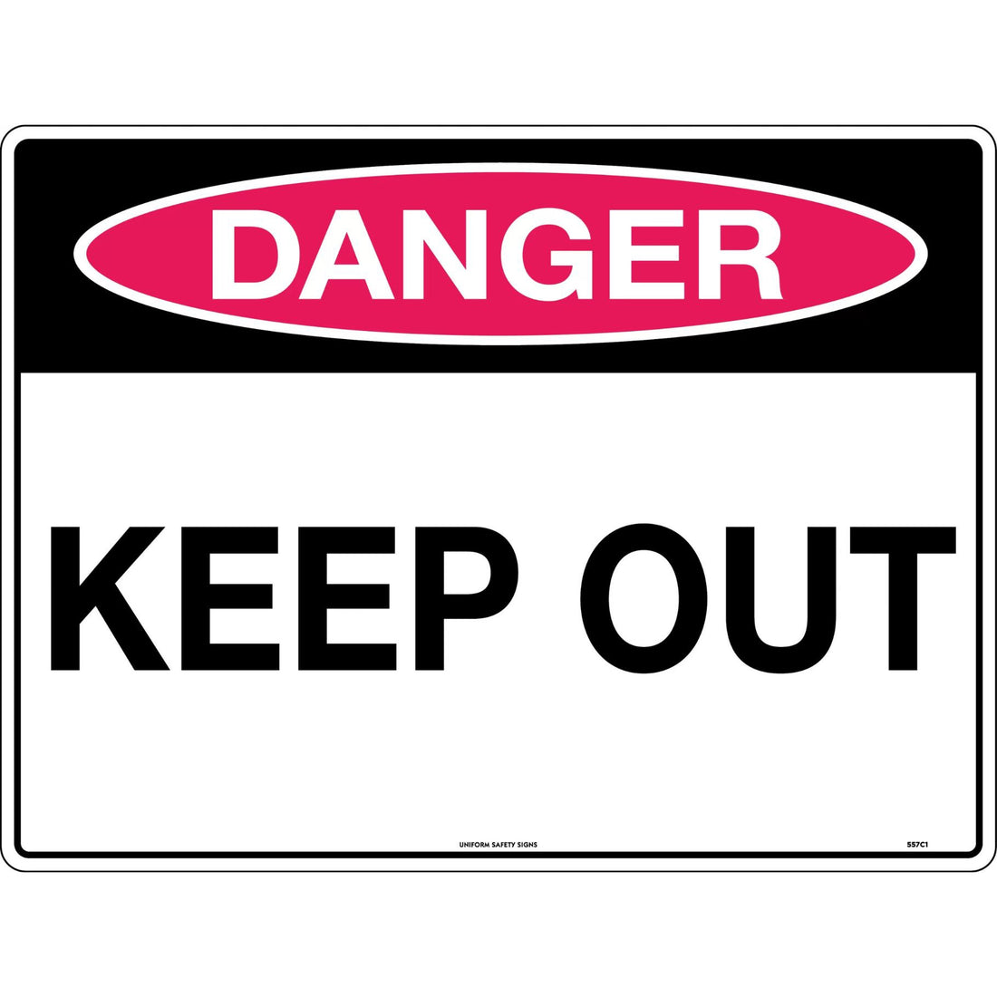 Danger Sign - Keep Out 600 x 450mm Metal - Omni Packaging 