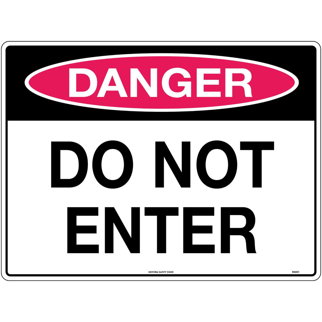 Danger Sign - Do Not Enter 600 x 450mm Metal - Omni Packaging 