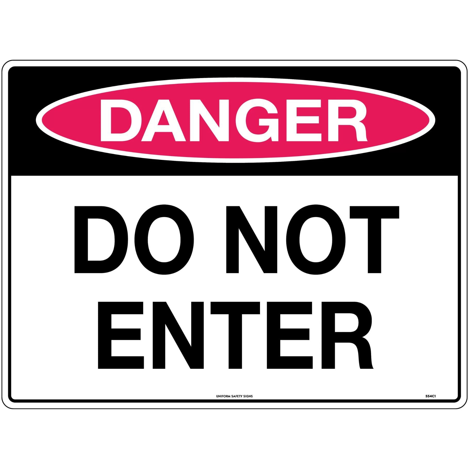 Danger Sign - Do Not Enter 600 x 450mm Metal - Omni Packaging 