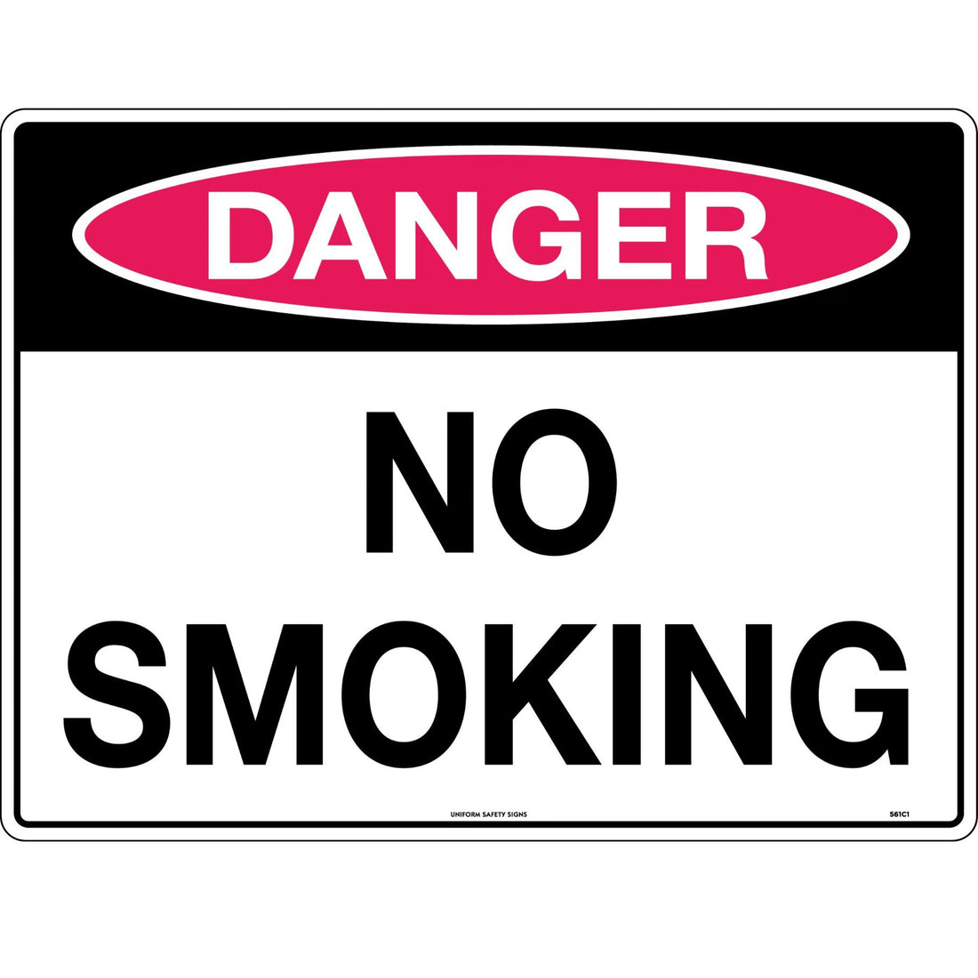 Danger Sign - No Smoking 600 x 450mm Metal - Omni Packaging 