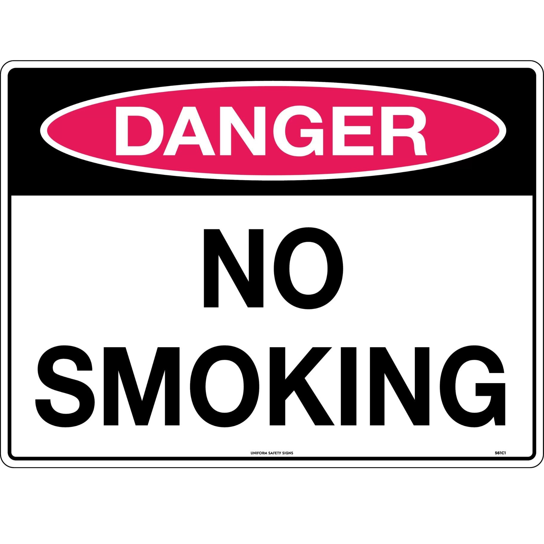 Danger Sign - No Smoking 600 x 450mm Metal - Omni Packaging 