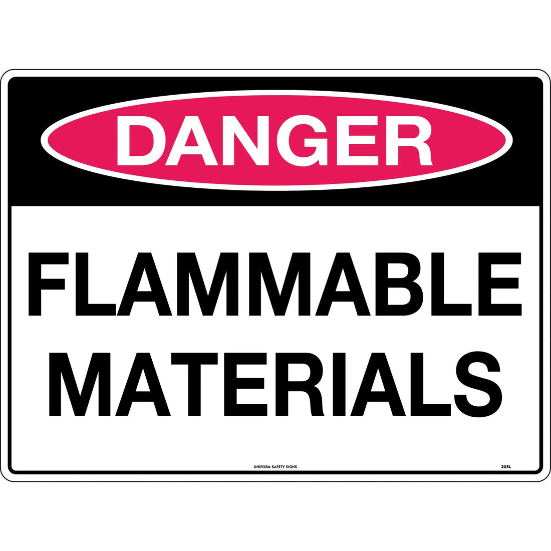 Danger Sign - Flammable Material 600x450 Metal - Omni Packaging 