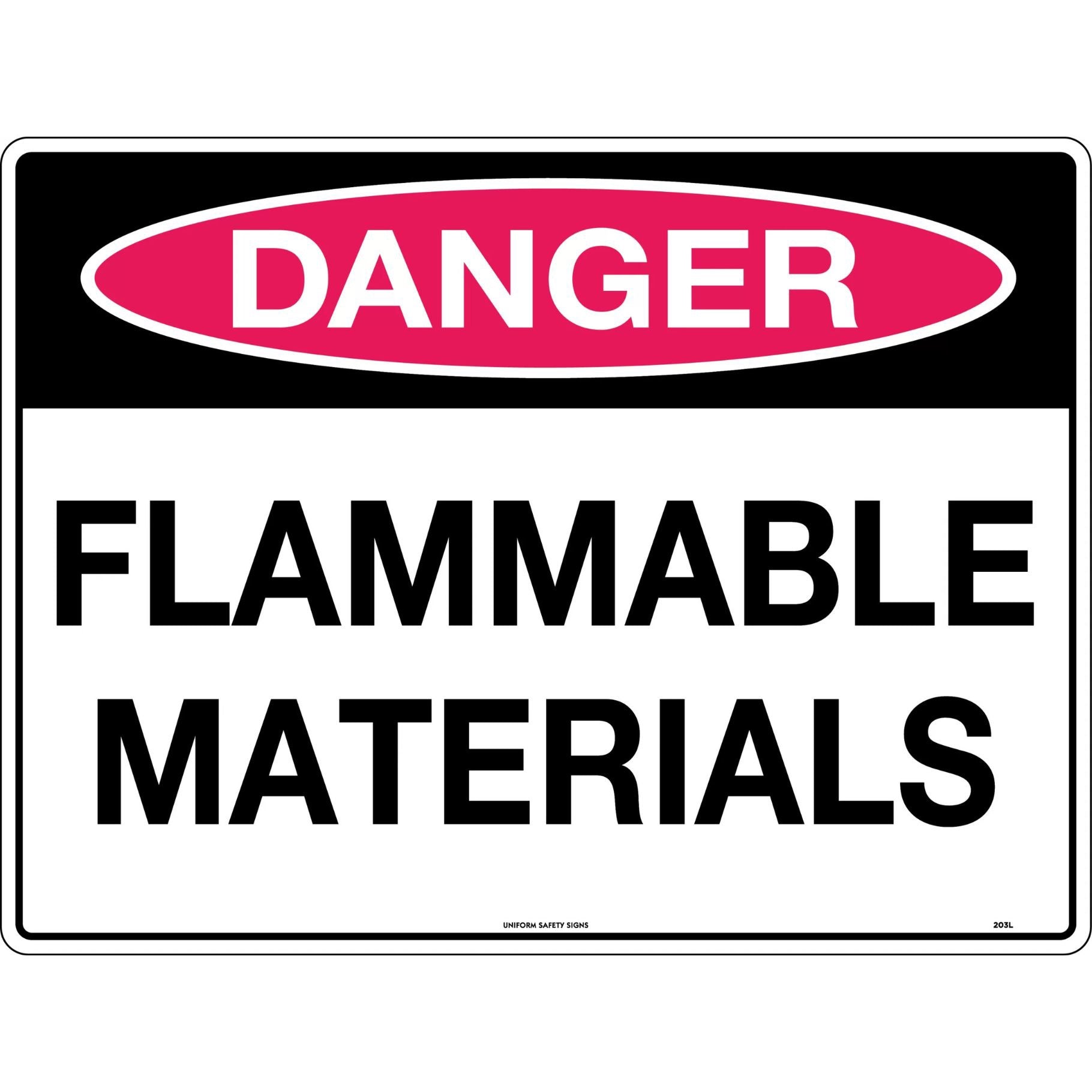 Danger Sign - Flammable Material 600x450 Metal - Omni Packaging 