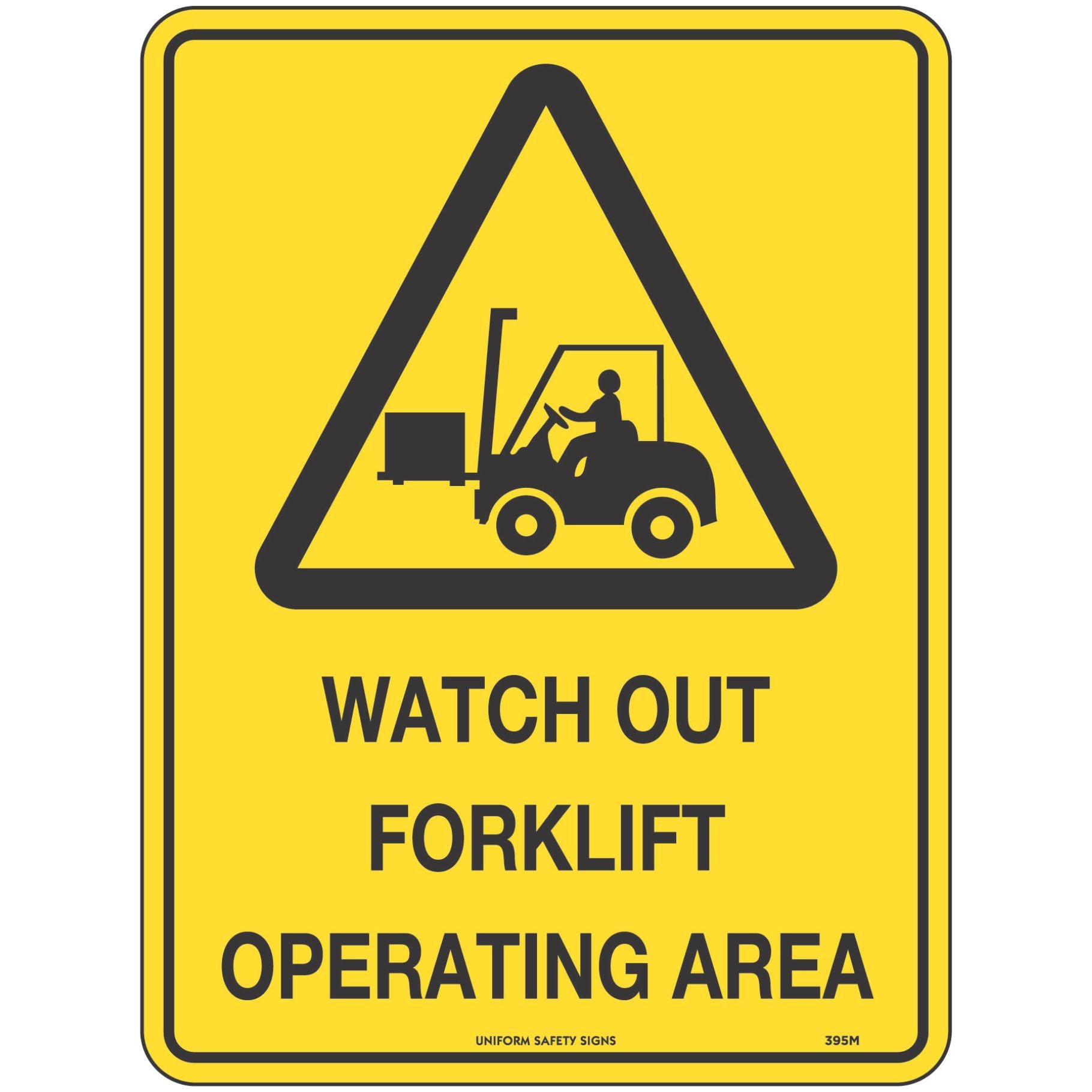 Warning Sign - Forklift in Use 600x450 Metal - Omni Packaging 