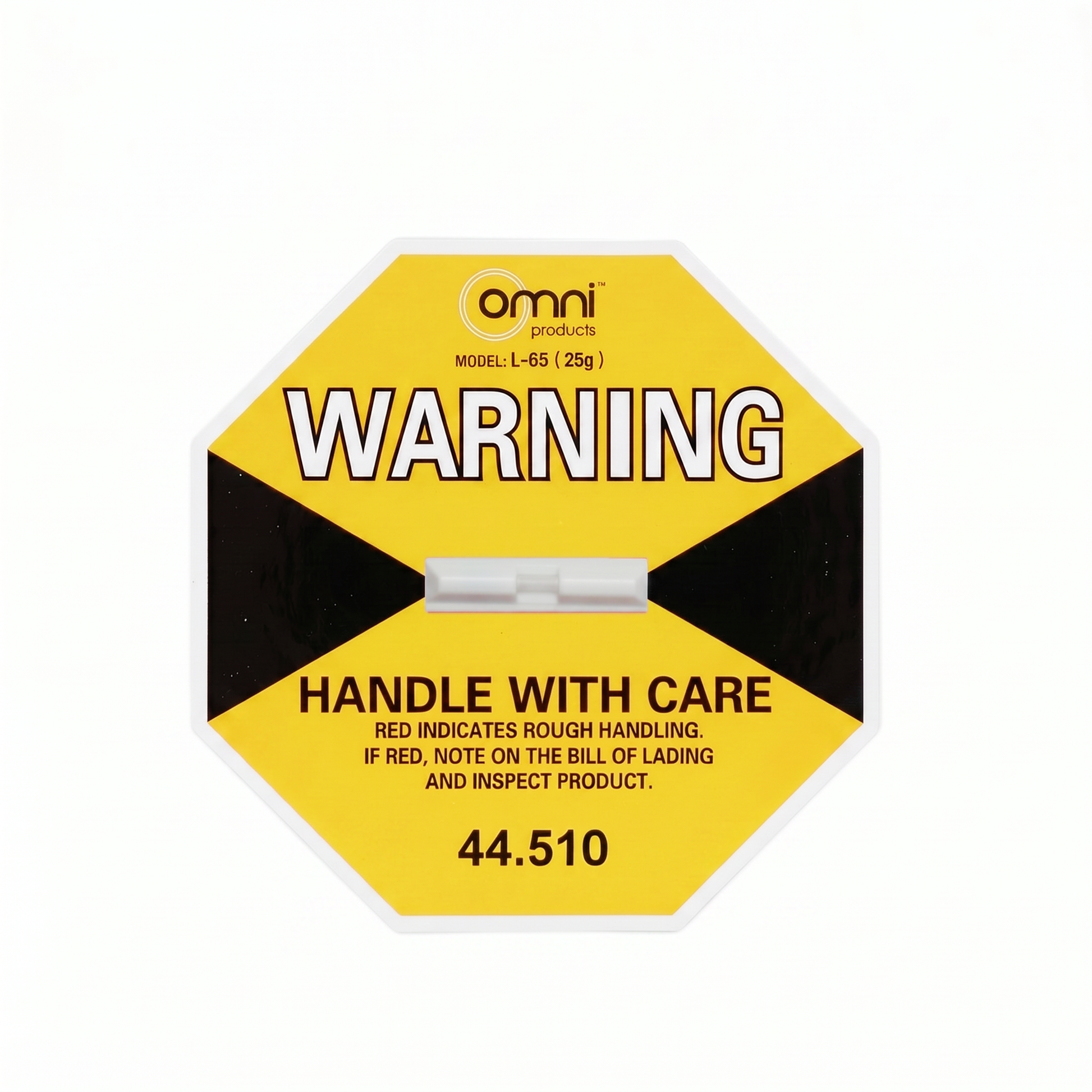 Yellow ShockWatch 25G Indicator 95mm x 95mm for Heavy Products
