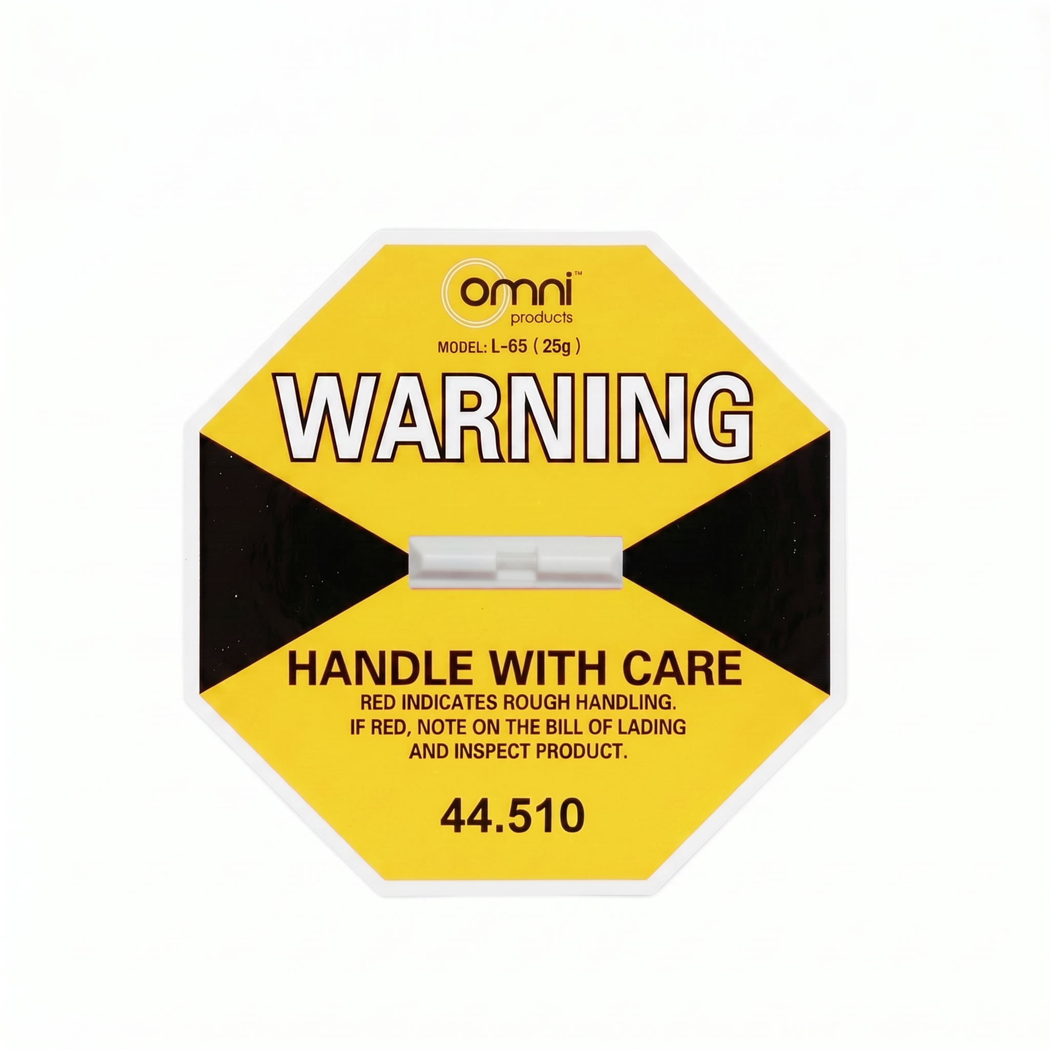Yellow ShockWatch 25G Indicator 95mm x 95mm for Heavy Products