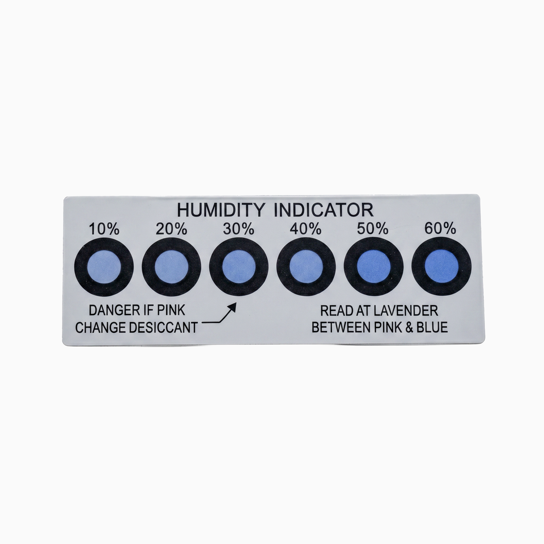 Humidity Indicator 105mm x 40mm 10 20 30 40 50 60 Percent 200 Pack