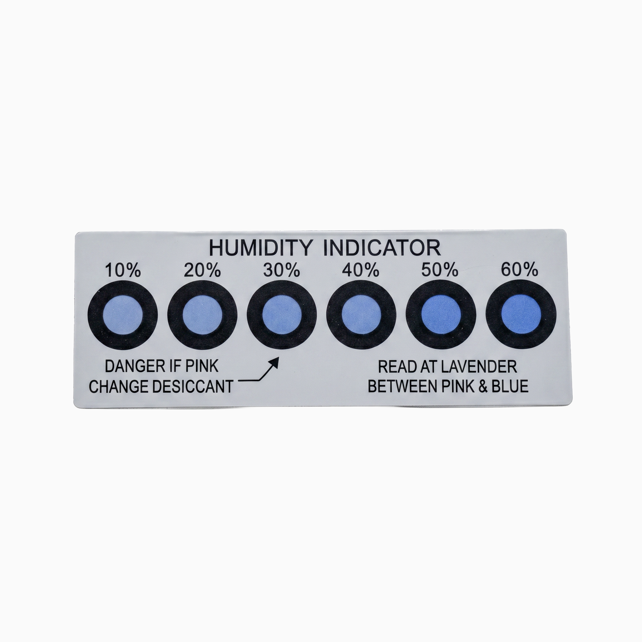 Humidity Indicator 105mm x 40mm 10 20 30 40 50 60 Percent 200 Pack