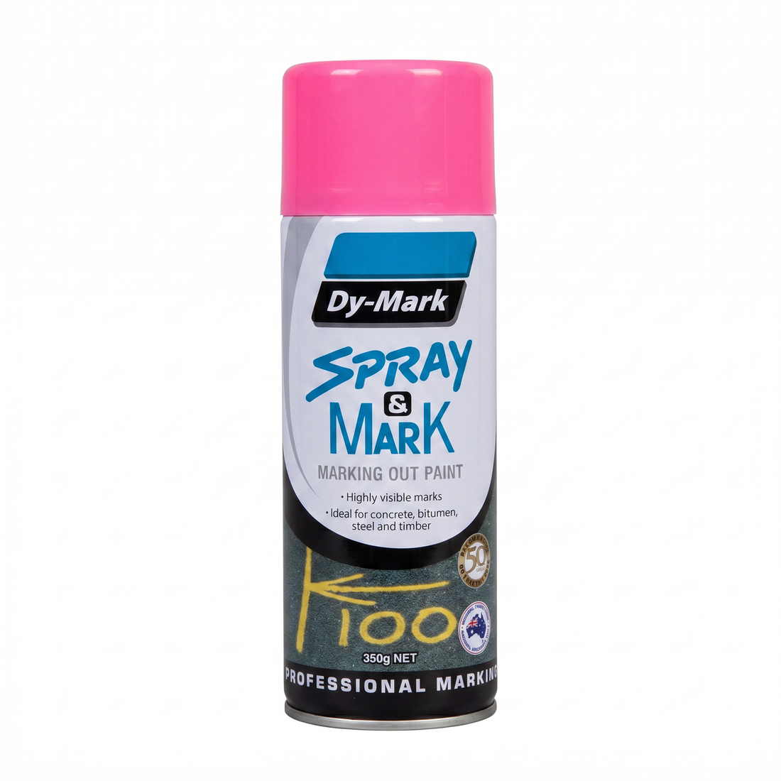 Marking Paint Spray Dymark 350g Fluro Pink - Omni Packaging 